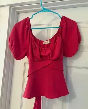 Altar'd State Pink Bow Top thumbnail 1