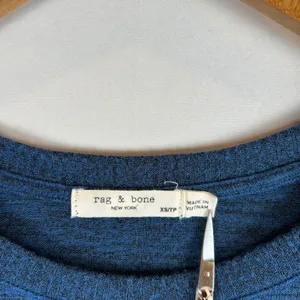 Rag & Bone Blue Gray Colorblock Knit‎ Sweater XS Long Sleeve Hudson Tee thumbnail 3