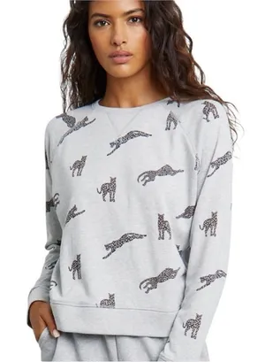 Rails Theo Jaguar Sweatshirt Grey Crew Neck Pullover Size Small thumbnail 1