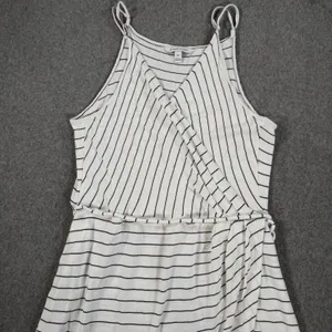 41 Hawthorn Stripe Wrap Dress Womens XXL V-Neck Spaghetti Strap White Black Knit thumbnail 2