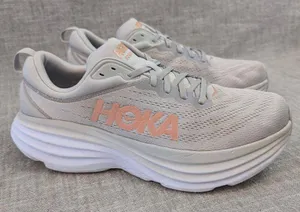 Hoka ONE ONE Bondi 8 Harbor Mist Rose Gold Grey Womens Run Comfort Sneaker 12B thumbnail 4
