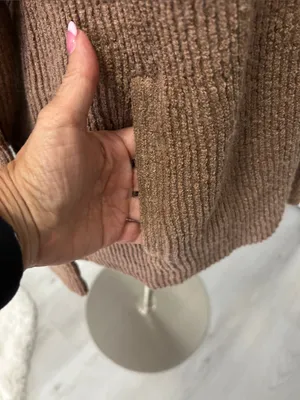 Blue Blush Oversized Ribbed Shacket Brown thumbnail 6