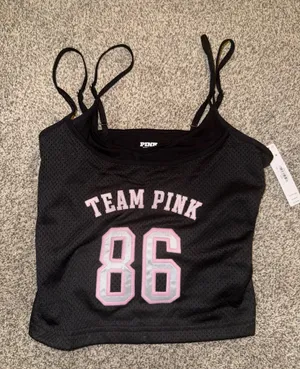 Victoria's Secret PINK Team Pink 86 Mesh Crop Tank Top Size M thumbnail 1