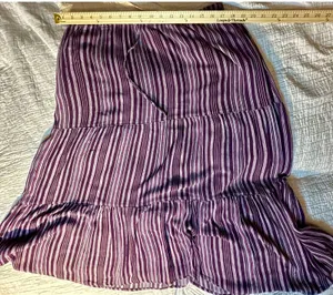 Coldwater Creek Purple Striped Tiered Midi Skirt Elastic Waist Boho Casual thumbnail 1
