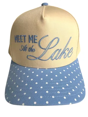 Nwot C.C Meet Me At The Lake Polka Dot Baseball Cap - Sky Blue thumbnail 2