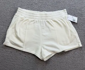 NWT Forever 21 French Terry Shorts L White Womens Knit Solid Mini Sweatshorts thumbnail 1