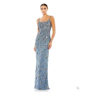 NWT Mac Duggal 5477 Womens Floral Embellished Scoop Neck Evening Gown Dress thumbnail 3