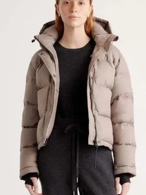 Quince Responsible Down Puffer Jacket Stone Taupe Size Large thumbnail 1