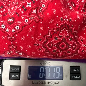 Women's Handkerchief Print Smocked Red Maxi Dress Size S/M thumbnail 15
