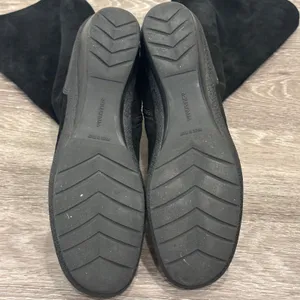 Aquatalia by Marvin K Minnow Black Suede Tall Riding Wedge Boots Square Toe 10 thumbnail 8