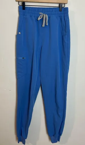 - High Waisted Zamora Jogger Scrub Pants Ceil Blue Tall Doctor Nurse Medical thumbnail 2