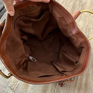 Fossil Ada Bucket Bag purse leather brown keys shoulder bohemian cottagecore thumbnail 10
