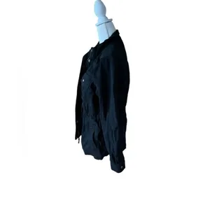 GAP Women Utility Jacket Black Cinched Waist Field Coat Small thumbnail 4