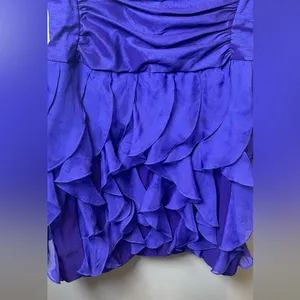 Jessica McClintock Vintage Women's Violet Ruffled Strapless‎ Mini Dress Size 2 thumbnail 7