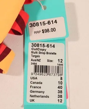 Seafolly X Revolve NWT Cut Copy Multi Strap Bralette in Tangelo Size 8 thumbnail 10