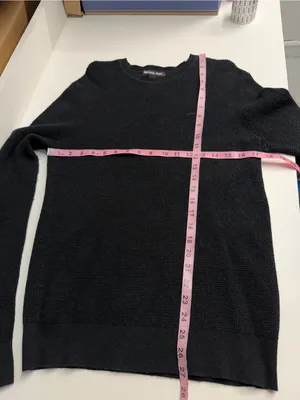 Michael Kors cotton‎ wool blend sweater textured black long sleeve neutral small thumbnail 3