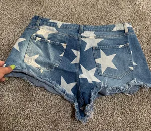 Toast Jeans blue jean shorts with stars thumbnail 2