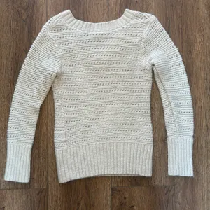 Lucky Brand Coastal‎ Cream Open Knit V Neck Sweater Alpaca Wool Womens L Cottage thumbnail 8