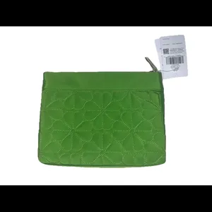 Kate Spade Spade Flower Quilted Cosmetic Pouch – Green – NWT‎ KK254 thumbnail 7