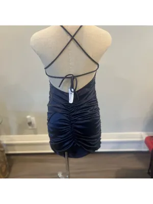 Windsor Navy Halter Ruched Mini Dress thumbnail 8