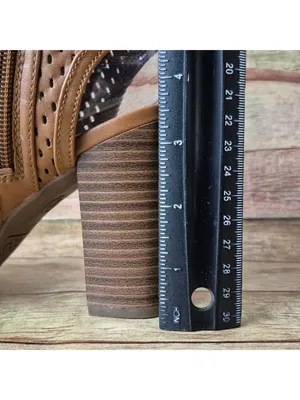 Circus by Sam Edelman Brown Block Heeled Zip Up Ankle Boots Size 7.5 Peep Toe thumbnail 11