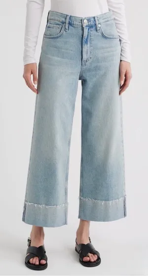 Rag and Bone wide leg cuffed jeans thumbnail 1