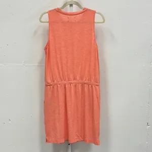 Lou & Grey Coral Heather Knit Sleeveless Drawstring Waist Knee Length Dress Med thumbnail 2