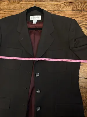 Jones New York Brown Single Breasted Blazer 14 Workwear Office Business Vintage thumbnail 9