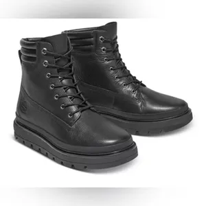 Timberland Ray City Black Combat Boots Lug Sole Leather Women’s 9.5 A2JNY thumbnail 2
