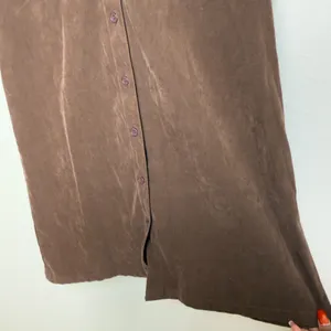 Herman Geist Faux Suede Dress‎ Medium Chocolate Brown Western Long Sleeve Boho thumbnail 5