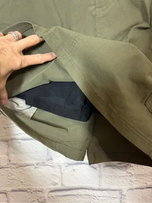 Duluth Trading Co Olive Green Women’s Cargo Skirt with Built in Shorts, 6 thumbnail 4
