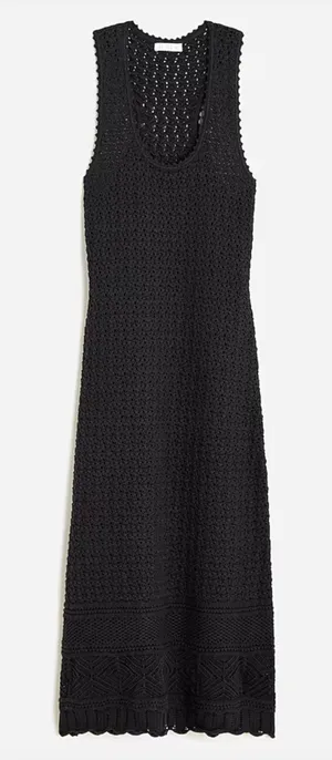 J. Crew Limited Edition Crochet‎ Maxi Sweater Dress Black Size Large thumbnail 1