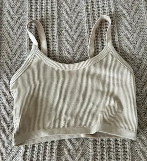 Light Beige Ribbed Tank Tan Size XS thumbnail 3