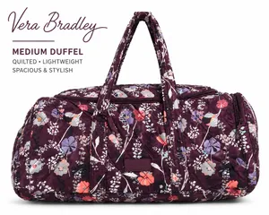 Vera Bradley Ultralight Active Duffel Bag Pressed Flowers Purple Travel Gym thumbnail 1