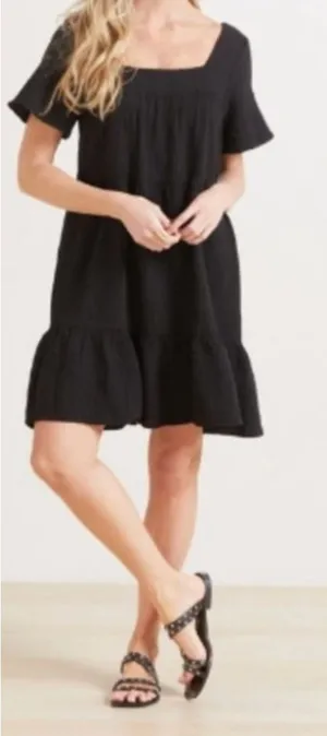 Rails Valentina Black Gauze Tiered Mini Dress Womens XS Tiered Cotton Summer‎ thumbnail 1