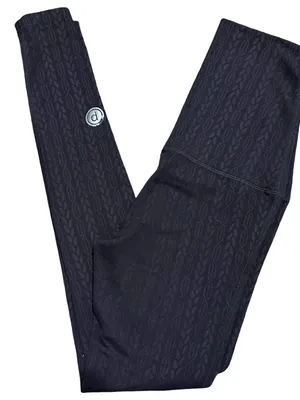 Pure Barre Splits59 Women’s Size XS Black Charcoal Patterned Foldover Leggings thumbnail 2