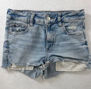 American Eagle‎ Next Level Stretch Distressed Lace Pocket Denim Shorts Womens 2 thumbnail 1