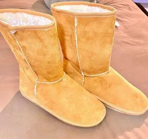 NWOT Women’s Tan Waterproof Suede Boots Size:8 thumbnail 1