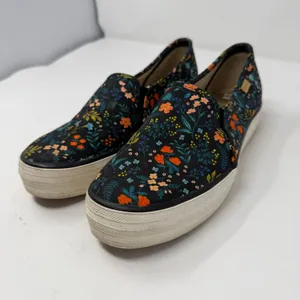 Keds Rifle Paper Co Triple Decker Floral Slip On Sneakers Black Womens 7.5 thumbnail 4
