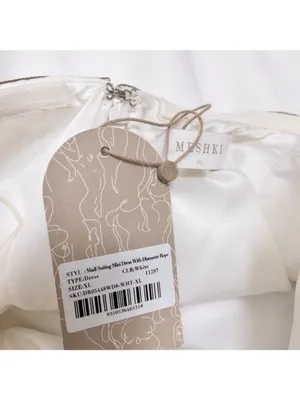 NWT Meshki Suiting Mini Dress XL White Diamante Rope Crystal Trim Strapless thumbnail 6