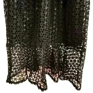 Lulus Women's XL Black Crochet‎ Sleeveless V-Neck Midi Dress-NWT thumbnail 5