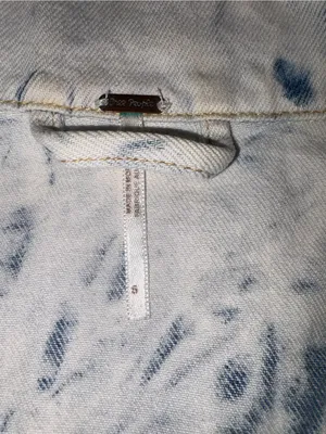 Free People Rumors Denim Jacket Jones Tie Dye Blue Small NWOT thumbnail 9