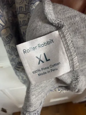 Roller Rabbit Hathi Pajama Set in the Heather Grey W2561 Sz XL thumbnail 2