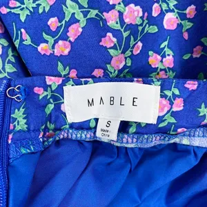 Mable Blue & Pink Floral Cottage Open Back Sleeveless Midi Dress thumbnail 8