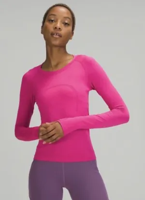 Sonic Pink Long Lululemon waist length longsleeve thumbnail 1