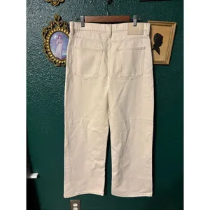 Banana Republic High Rise Rigid Wide Leg Cream Pants Sz 30 thumbnail 2