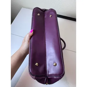 Y2K Purple Faux Leather Lace Overlay Satchel Bag Women Medium‎ Structured Chic thumbnail 12