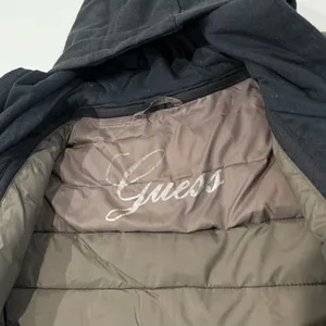 Guess Detachable Hoodie Puffer Jacket Women’s Size Large Taupe Outerwear Casual thumbnail 12