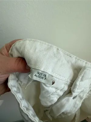 Rolla's Dusters High Rise Slim White Denim Shorts Button Fly Size 25 thumbnail 13
