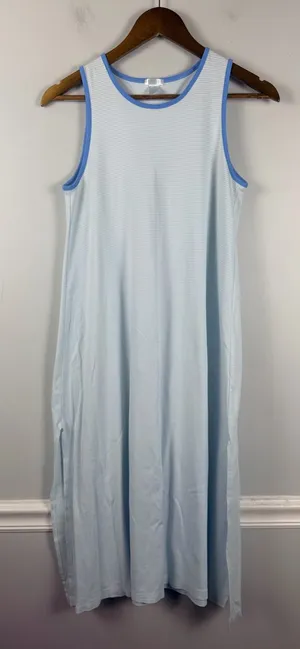 Lake pajamas blue white stripe night gown Pima cotton size XS thumbnail 1